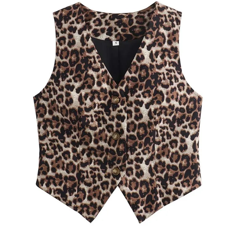 Leopard Waistcoat Vest