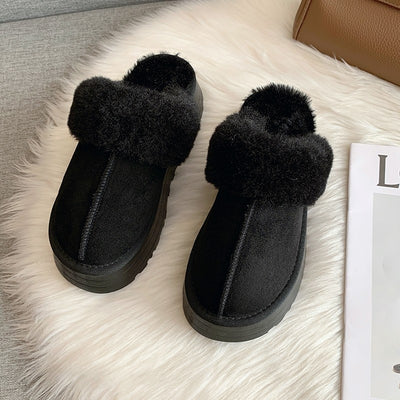 Faux Fur Platform Slippers