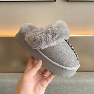 Faux Fur Platform Slippers