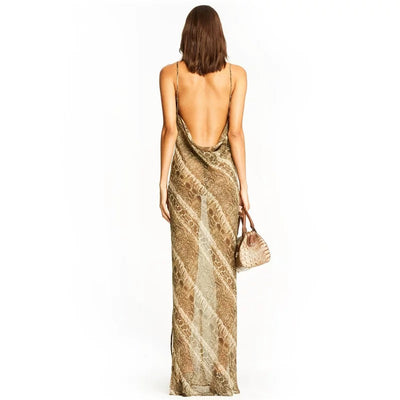 Marla Snakeskin Maxi Dress